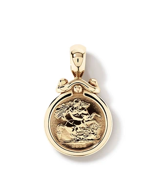 Quarter Sovereign Medallion Pendant in 10kt and 22kt Yellow Gold