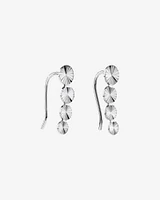 Sunray Graduated Disc Climber Earrings in Sterling Silver