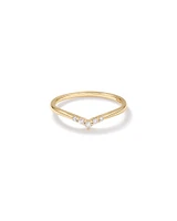 Diamond Chevron Wedding Band in 14kt Yellow Gold