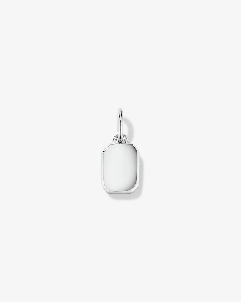 Letter F Mother of Pearl Initial Pendant in Sterling Silver