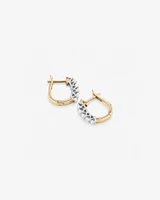 Hoop Earrings with 0.5 Carat TW of Diamonds in 14kt Yellow & White Gold