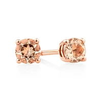 Stud Earrings with Morganite in 10kt Rose Gold