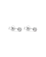 Round Diamond Cluster Stud Earrings in 10kt White Gold