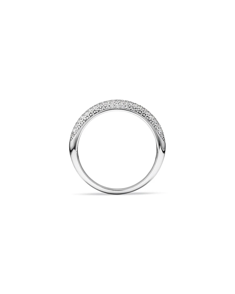 Bague Dôme Pavé en Zircon Cubique Argent Sterling