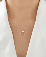 Heart Pendant with A Diamond in 10kt Yellow Gold