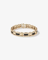 21cm Bracelet with .43TW of Black Diamonds in 10kt Yellow Gold & Black Rhodium