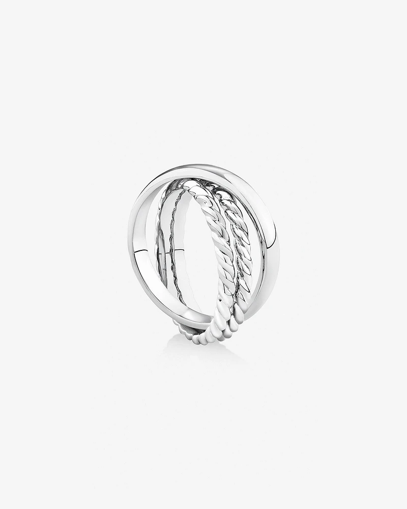 Bague à triple jonc en argent sterling