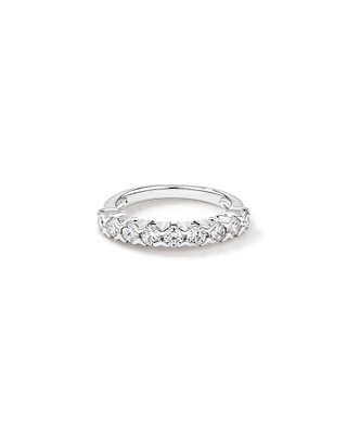 Round Cubic Zirconia Half Eternity Band in Sterling Silver