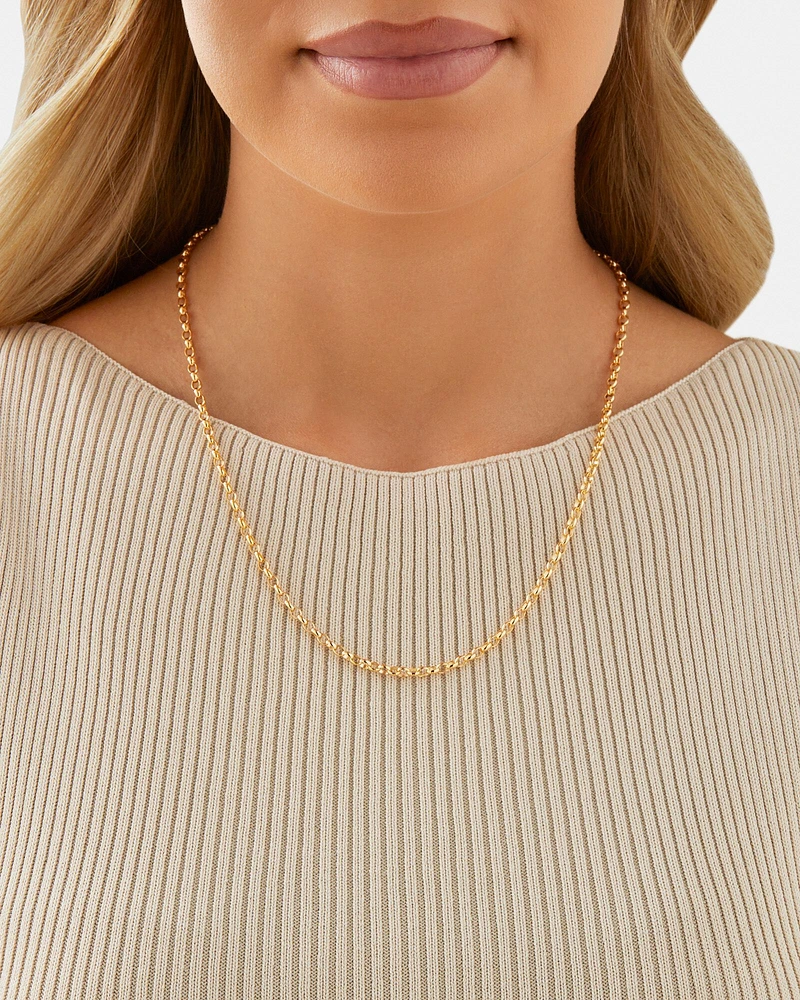 50cm (20") Oval Belcher Chain in 10kt Yellow Gold