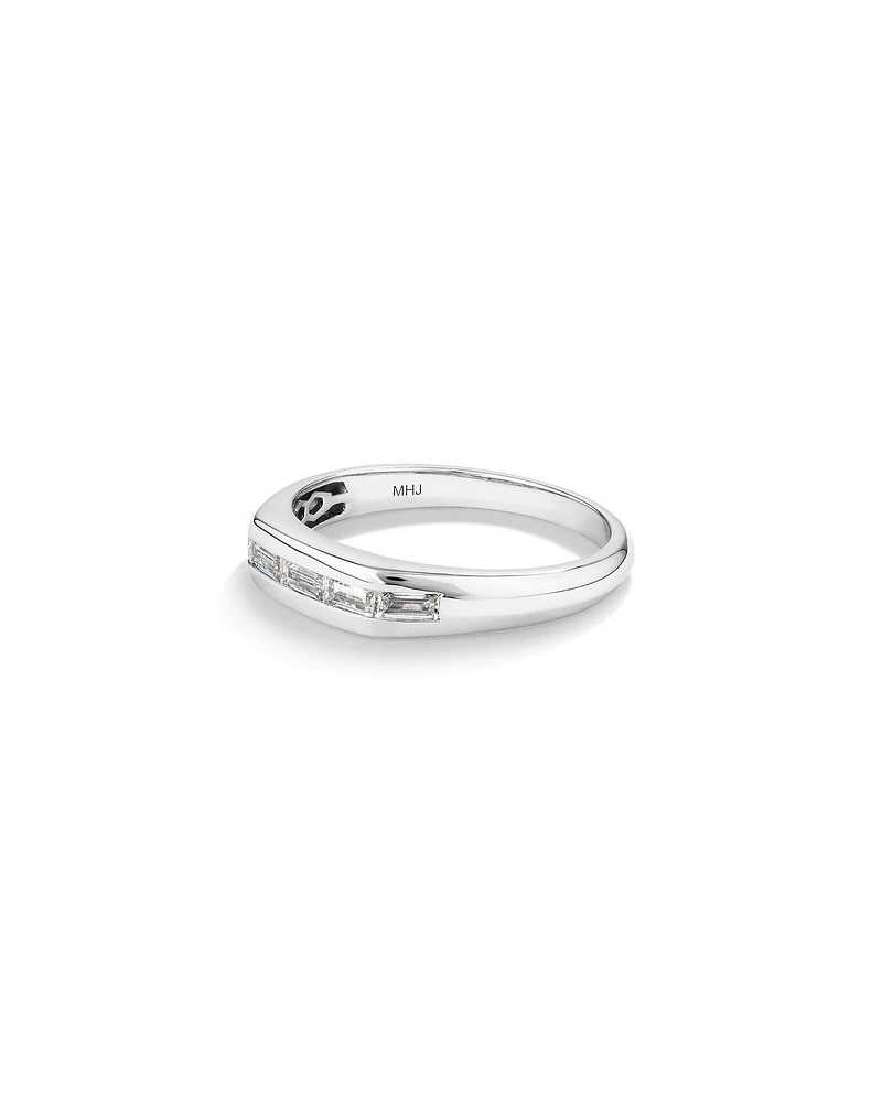 0.54 Carat TW Laboratory-Grown Baguette Diamond Ring in 10kt White Gold