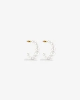 Huggie Earrings with Cultured Freshwater Pearls in 10kt Yellow Gold