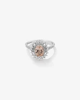 Morganite Lacy Halo Ring with .50TW of Diamonds in 10kt White Gold