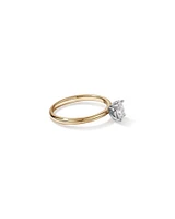 Bague solitaire en diamant canadien ovale 0,50 carat poids total en or blanc 18 kt