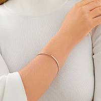 3.5mm Wide Solid Round Bangle in 10kt White Gold