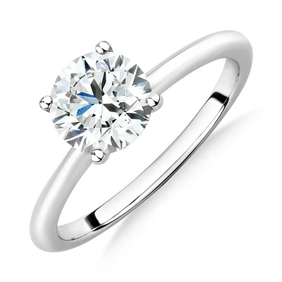 Bague en or blanc 14 K avec diamant créé en laboratoire totalisant 1,25 ct