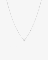 0.25 Carat TW Princess Cut Diamond Solitaire Necklace in 18kt White Gold