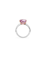 Ring with Rose Amethyst in Sterling Silver & 10kt Rose Gold