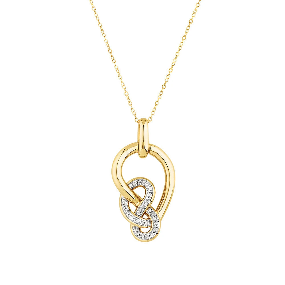 Knots Pendant with Carat TW of Diamonds in 10kt Yellow Gold