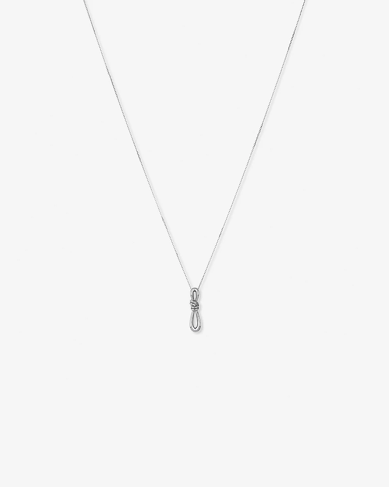 Vertical Sliding Knot Pendant Necklace in Sterling Silver