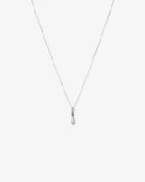 Collier pendentif à nœud coulissant vertical en argent sterling