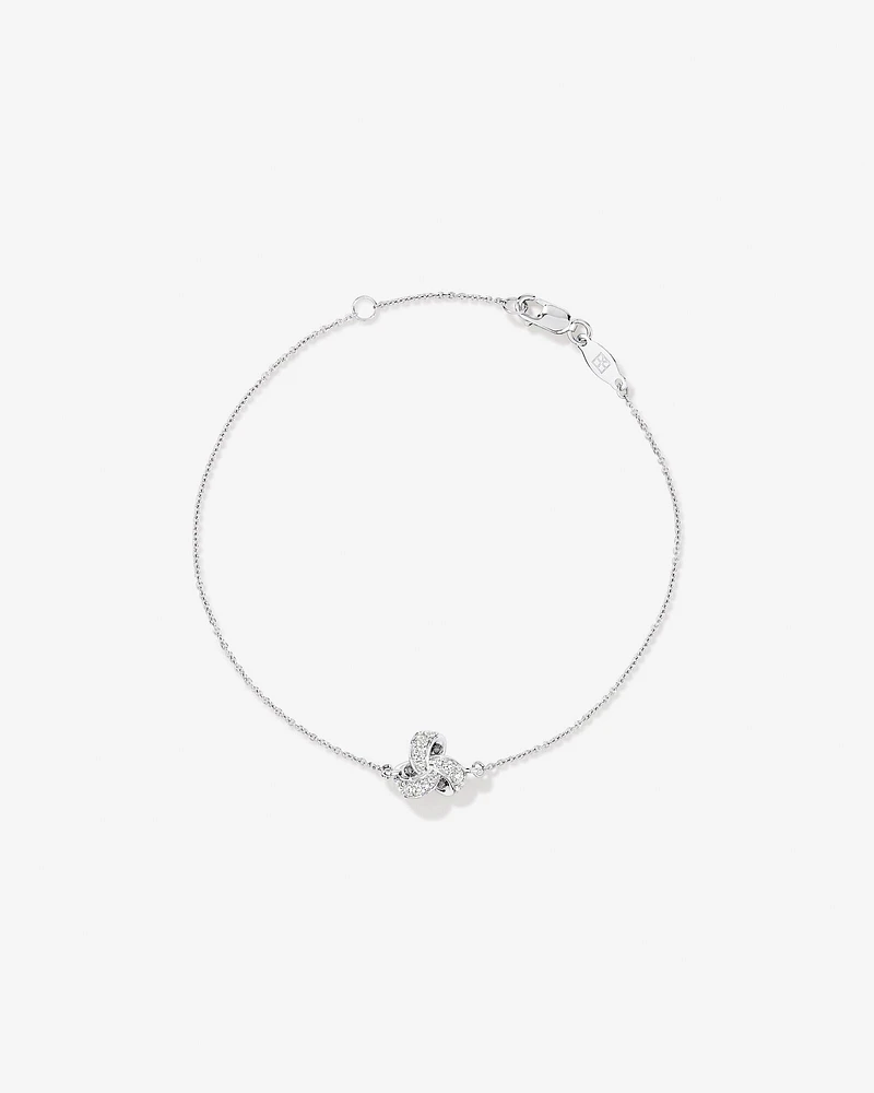 Bracelet Nœud En Zircon Cubique En Argent Sterling