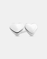 Heart Stud Earrings in Sterling Silver