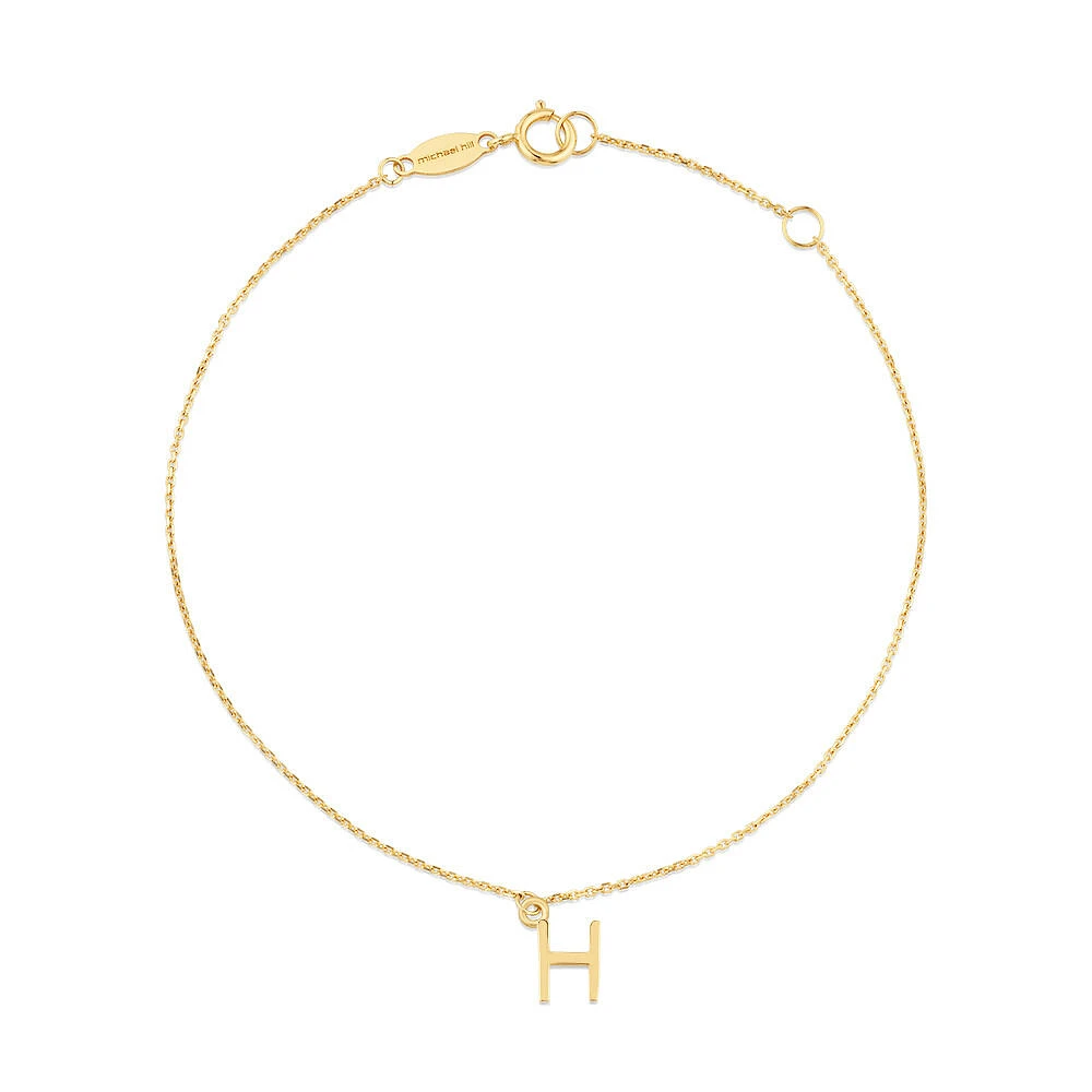 19cm (7.5") C Initial Bracelet in 10kt Yellow Gold