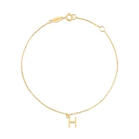 19cm (7.5") C Initial Bracelet in 10kt Yellow Gold