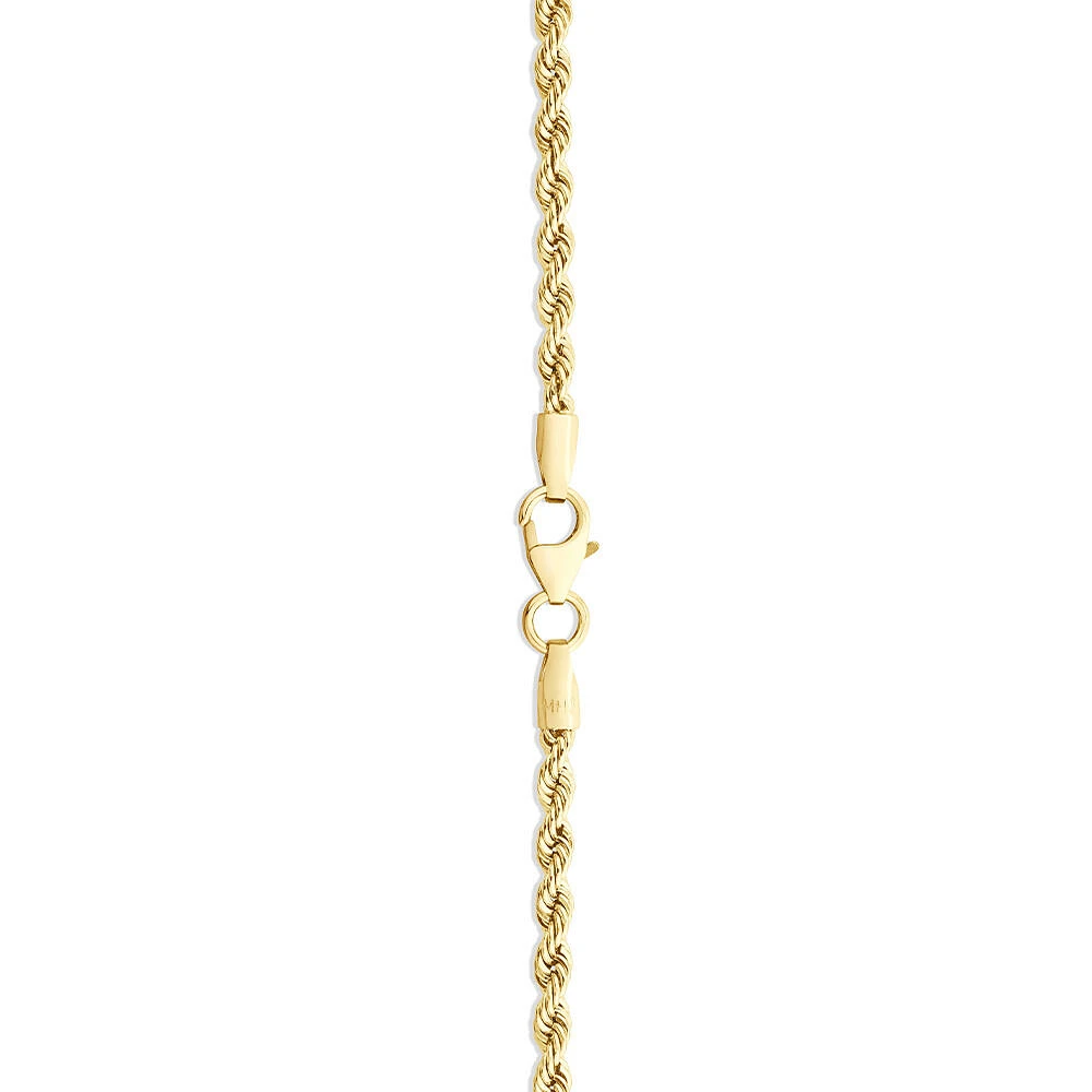 19cm (7.5") Hollow Rope Bracelet in 10kt Gold