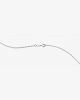 50cm (20") 1mm-1.5mm Width Diamond Cut Belcher Chain in 18kt White Gold