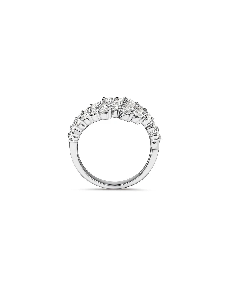 Fan Bypass Ring with 2.00 Carat TW of Diamonds in 18kt White Gold