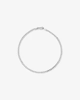3mm Wide Flat Curb Chain Bracelet in 10kt White Gold