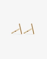 8mm Narrow Bar Stud Earrings in 10kt Yellow Gold