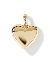 Red Created Ruby Gemstone and Diamond Filigree Heart Enhancer Pendant in 10kt Yellow Gold