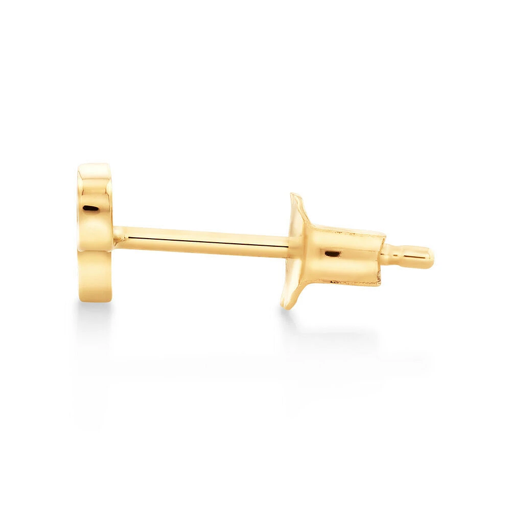 G Initial Single Stud Earring in 10kt Yellow Gold