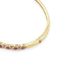 Bubble Bangle with Ruby and 1.03 Carat TW Diamonds in 14kt Yellow Gold