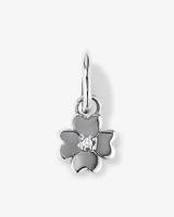 Diamond Accent Four Leaf Clover Pendant in Sterling Silver