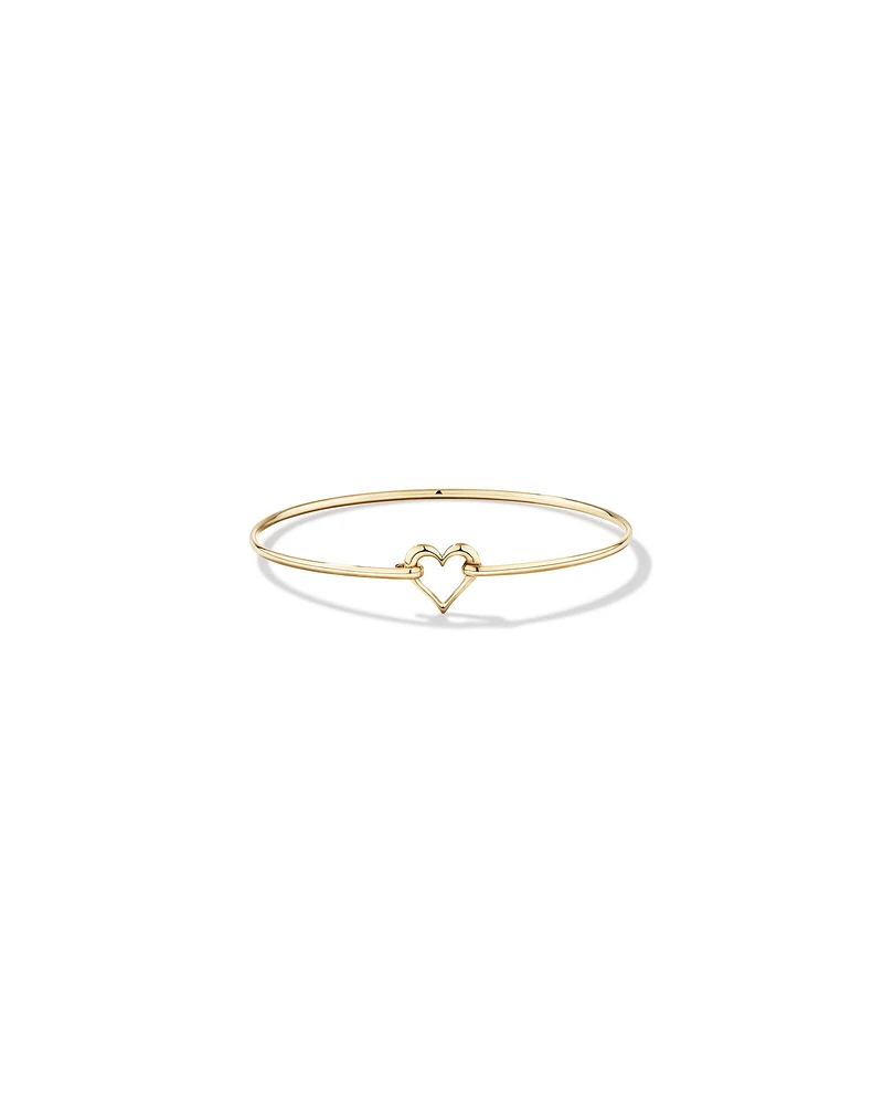 Open Heart Bangle in 10kt Yellow Gold