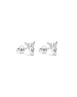 Cubic Zirconia Reindeer Stud Earrings in Sterling Silver