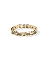 21cm Bracelet with .43TW of Black Diamonds in 10kt Yellow Gold & Black Rhodium