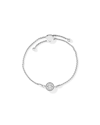 0.15 Carat TW Diamond Halo Everlight Bolo Bracelet in Sterling Silver