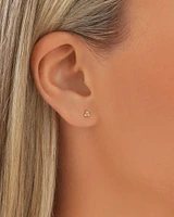 Trio de boutons d'oreilles en or jaune 10 K à diamants totalisant 0,08 ct