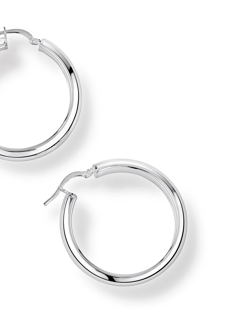 25mm Hoop Earrings in Sterling Silver