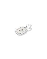 Letter Z Mother of Pearl Initial Pendant in Sterling Silver