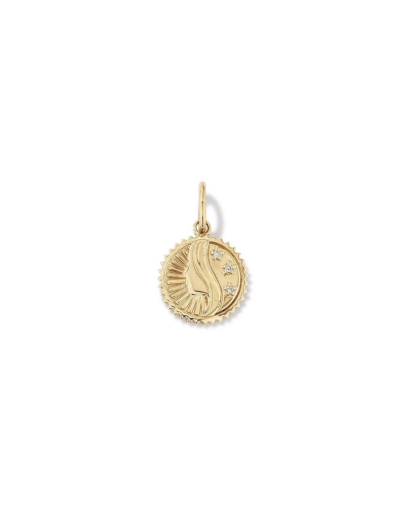 Diamond Accent Pisces Zodiac Pendant in 10kt Yellow Gold