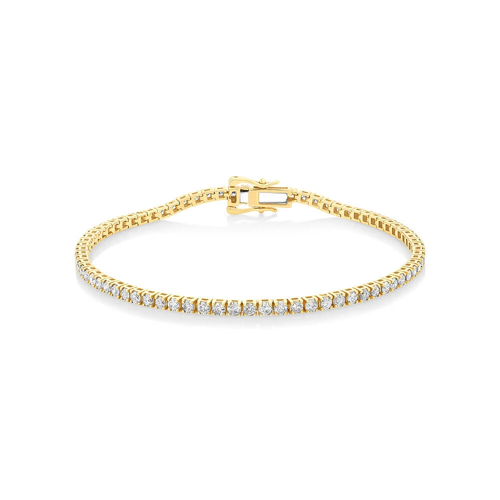 Bracelet de Tennis de 2,46 Carat TW en Diamant en Or Blanc 10kt