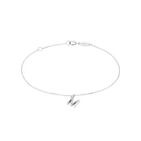 19cm (7.5") N Initial Bracelet in Sterling Silver