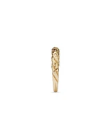 Diamond-Cut Crossaint Ring in 10kt Yellow Gold