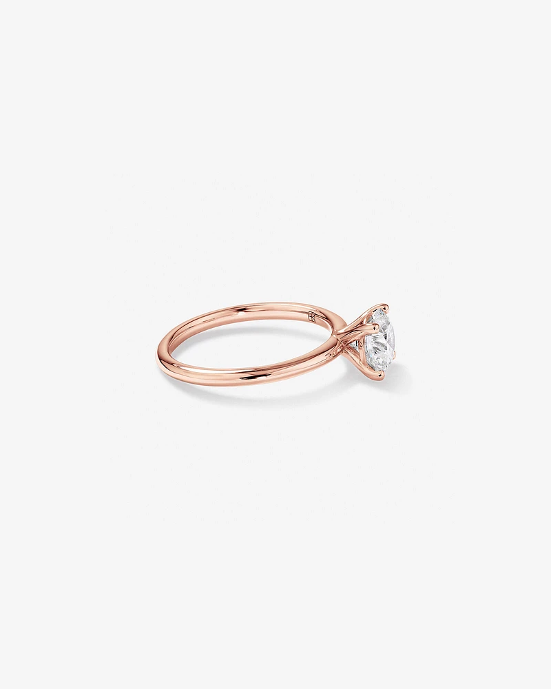 Carat TW Round Brilliant Laboratory-Grown Diamond Solitaire Engagement Ring in 14kt Gold
