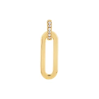 Paperclip Pendant with 0.02 Carat TW of Diamonds in 10kt Yellow Gold